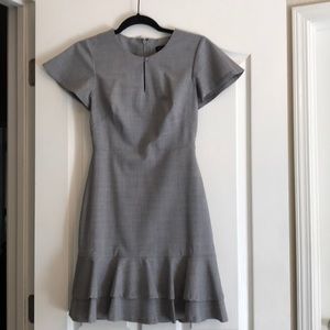 Banana republic gray wool flutter sleeve dress